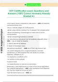 DOT Certification exam Questions and  Answers &lpar;100&percnt; Correct Answers&rpar; Already  Graded A&plus;