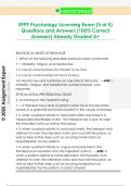 EPPP Psychology Licensing Exam &lpar;5 of 5&rpar;  Questions and Answers &lpar;100&percnt; Correct  Answers&rpar; Already Graded A&plus; 