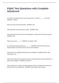 FQHC Test Questions with Complete Solutions