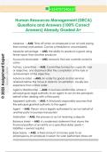 Human Resources Management &lpar;DECA&rpar;  Questions and Answers &lpar;100&percnt; Correct  Answers&rpar; Already Graded A&plus; 