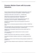 Forestry Worker Exam with Accurate Solutions