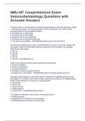 NMU MT Comprehensive Exam- Immunohematology Questions with  Accurate Answers