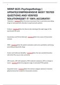 NRNP 6635-Psychopathology &vert; UPDATE&vert;COMPREHENSIVE MOST TESTED QUESTIONS AND VERIFIED SOLUTIONS&vert;GET IT 100&percnt; ACCURATE&excl;&excl;