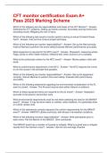 CFT monitor certification Exam A&plus; Pass 2025 Marking Scheme