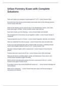 Urban Forestry Exam with Complete Solutions
