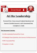 Ati Rn Leadership Proctored Part 1 Exam 2025&sol;26 Updated Questions And Answers &lpar;Verified Answers&rpar;&comma; 100&percnt; Guaranteed Pass &vert;&vert;Complete A&plus; Guide