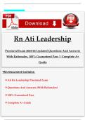 Rn Ati Leadership Proctored Exam 2025&sol;26 Updated Questions And Answers With Rationales&comma; 100&percnt; Guaranteed Pass &vert;&vert;Complete A&plus; Guide