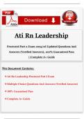 Ati Rn Leadership Proctored Part 2 Exam 2025&sol;26 Updated Questions And Answers &lpar;Verified Answers&rpar;&comma; 100&percnt; Guaranteed Pass &vert;&vert;Complete A&plus; Guide
