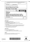PEARSON EDEXCEL A LEVEL HISTORY PAPER 3 QUESTION PAPER 2025 &lpar;9HI0&sol;38&colon; Themes in breadth with aspects in depth Option 38&period;1&colon; The making of modern Russia&comma; 1855&ndash;1991 Option 38&period;2&colon; The making of modern China&comma; 1860&ndash;1997&rpar;
