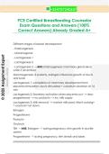 PCE Certified Breastfeeding Counselor  Exam Questions and Answers &lpar;100&percnt;  Correct Answers&rpar; Already Graded A&plus;