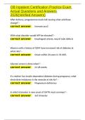 OB Inpatient Certification Practice Exam Actual Questions and Answers 2026&lpar;Verified Answers&rpar;&period;docx