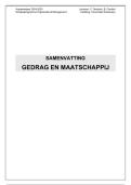 Samenvatting gedrag en maatschappij; lessen + boek 
