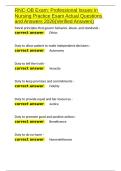 RNC-OB Exam Professional Issues in Nursing Practice Exam Actual Questions and Answers 2026&lpar;Verified Answers&rpar;&period;docx