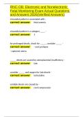 RNC-OB Electronic and Nonelectronic Fetal Monitoring Exam Actual Questions and Answers 2026&lpar;Verified Answers&rpar;&period;docx