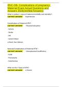 RNC-OB- Complications of pregnancy Maternal Exam Actual Questions and Answers 2026&lpar;Verified Answers&rpar;&period;docx