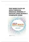 Test Bank Focus on Adult Health Medical Surgical Nursing 2nd Edition Honan All Chapters Complete Guide