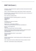 INMT 544 Exam 1 Questions and Answers