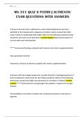 MN 551 QUIZ 6 PATHO &vert; AUTHENTIC EXAM QUESTIONS WITH ANSWERS