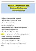 Texas EMT Jurisprudence Exam &ndash; Complete Questions and Verified Answers &lpar;100&percnt; Correct &vert; Grade A&rpar;
