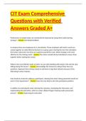 CIT Exam Comprehensive Questions with Verified Answers Graded A&plus;