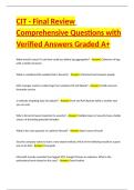 CIT - Final Review Comprehensive Questions with Verified Answers Graded A&plus;