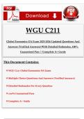 WGU C211 Global Economics &lpar;Western Governors University&rpar; &ndash; 2025&ndash;2026 Complete OA Exam Material with Verified Answers and Detailed Rationales
