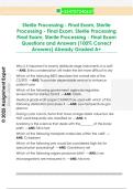 Sterile Processing - Final Exam&comma; Sterile  Processing - Final Exam&comma; Sterile Processing  Final Exam&comma; Sterile Processing - Final Exam  Questions and Answers &lpar;100&percnt; Correct  Answers&rpar; Already Graded A&plus;