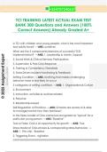 TCI TRAINING LATEST ACTUAL EXAM TEST  BANK 300 Questions and Answers &lpar;100&percnt;  Correct Answers&rpar; Already Graded A&plus; 