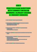 COR 2 PRACTICE EXAM QUESTIONS WITH CORRECT DETAILED ANSWERS | ALREADY GRADED A+<RECENT VERSION>