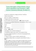 Texas Principles of Real Estate 2 Final  Exam Questions and Answers &lpar;100&percnt;  Correct Answers&rpar; Already Graded A&plus;