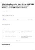 UGA History Exemption Exam Newest 2025&sol;2026  Complete Questions And Correct Answers  &lpar;Verified Answers&rpar;&vert;Brand New Version&excl;