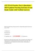 ATI TEAS Practice Test A Questions &ndash; 2025 Updated Nursing Entrance Exam Study Guide with Verified Answers