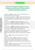 WGU C957 Applied Algebra - Brandy  Questions and Answers &lpar;100&percnt; Correct  Answers&rpar; Already Graded A&plus;