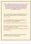 NORTH CAROLINA HEALTH INSURANCE LICENSE ACTUAL EXAM 2025&sol;2026 COMPLETE EXAM TESTBANK &comma; PREP QUESTIONS AND A NEW UPDATED STUDY GUIDE ALL ACCURATE QUESTIONS WITH WELL ELABORATED ANSWERS &lpar;100&percnt; CORRRECT VERIFIED SOLUTIONS&rpar; &vert;GUARANTEED PASS A&plus;