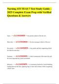 Nursing ATI TEAS 7 Test Study Guide &ndash; 2025 Complete Exam Prep with Verified Questions & Answers