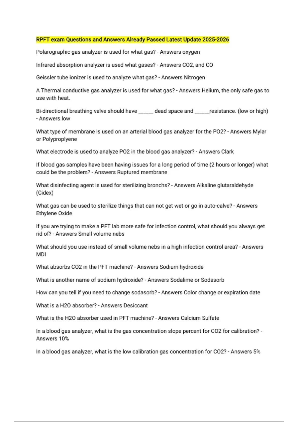 Rpft RPFT exam Questions and Answers Already Passed Latest Update - RPFT ...