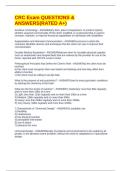 CRC Exam QUESTIONS & ANSWERS&lpar;RATED A&plus;&rpar;