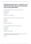 Pathophysiology Exam 1 Questions and Verified Answers&comma; 100- Score Guarantee Pass &lpar;Latest 2025&sol;2026&rpar;