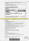 Pearson Edexcel Level 3 GCE French Advanced PAPER 2&colon; Written response to works and translation QP JUNE 2025