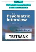 Test Bank For The Psychiatric Interview 5th Edition&lpar; Daniel J&period; Carlat &comma; 2025&rpar; All Chapters 1-34&vert; Newest Edition