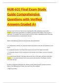 NUR-631 Final Exam Study Guide Comprehensive Questions with Verified Answers Graded A&plus;