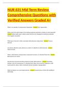 NUR 631 Mid Term Review Comprehensive Questions with Verified Answers Graded A&plus;