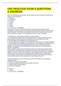 CRC PRACTICE EXAM A QUESTIONS & ANSWERS