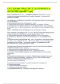 CRC EXAM PRACTICE QUESTIONS & ANSWERS&lpar;RATED A&plus;&rpar;