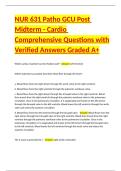 NUR 631 Patho GCU Post Midterm - Cardio Comprehensive Questions with Verified Answers Graded A&plus;