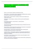 PSYCH 302 - HUMAN LEARNING AND MEMORY EXAM 1 QUESTIONS WITH COMPLETE SOLUTIONS