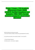Phase 1 Exam-- 720 Academy &lpar;Wisconsin&rpar; Exam &lpar;2025&rpar; UPDATE Verified Questions And Answers &vert; With 100&percnt; Correct Answers graded A&plus; Guaranteed Success&excl;&excl;