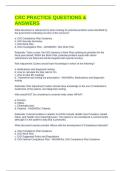 CRC PRACTICE QUESTIONS & ANSWERS