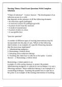 Nursing Theory Final Exam Questions With Complete Solutions