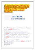 ATI Critical Care Exam 2025 &lpar;ACTUAL  EXAM&rpar; TEST BANK QUESTIONS AND  CORRECT DETAILED CORRECTS  WITH RATIONALES ALREADY  GRADED A&plus;